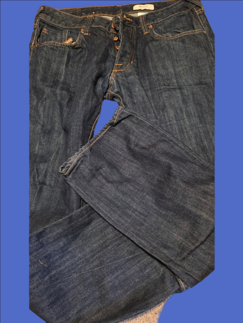 4/$67 Deal! Bragg Men's Straight Fit Dark Blue Denim Jeans